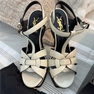 Yves Saint Laurent Women's Tribute Ivory Cream Heels